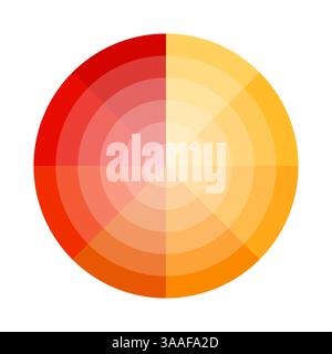 Dégradé rouge orange. Forme ronde abstraite. Conception radiale géométrique. Illustration vectorielle. Illustration de Vecteur