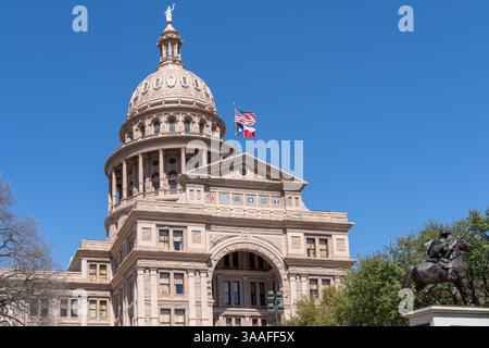 Austin, Texas, États-Unis - 18 mars 2022 : bâtiment du Capitole de l'État du Texas à Austin, États-Unis. Banque D'Images