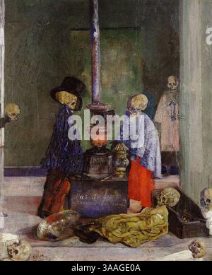 James Ensor - squelettes essayant de se réchauffer. Banque D'Images
