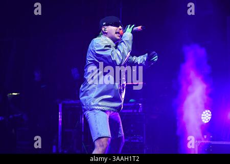 ROYAUME-UNI. 31 mars 2025. LONDRES, ANGLETERRE - MARS 31 : Feid (Salomón Villada Hoyos) jouant à Eventim Apollo le 31 mars 2025 à Londres, Angleterre. CAP/Mar © Mar/Capital Pictures crédit : Capital Pictures/Alamy Live News Banque D'Images