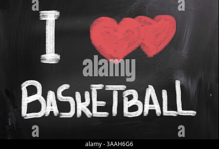 J'aime le basket-ball Concept Banque D'Images