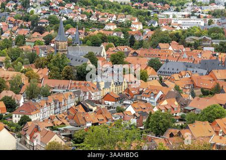 Maisons historiques à colombages dans le vieux centre-ville de Wernigerode en Allemagne Banque D'Images