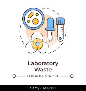 Icône de concept multicolore de déchets de laboratoire Illustration de Vecteur