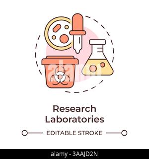 Icône de concept multicolore de laboratoires de recherche Illustration de Vecteur