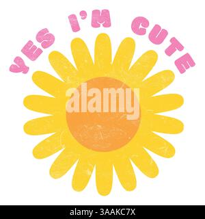 Oui, je suis mignon - Kids Summer Flower Design Banque D'Images