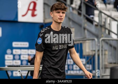 Odense, Danemark. 30 mars 2025. Frederik Roslyng de AC Horsens vu lors du match NordicBet Liga entre Odense BK et AC Horsens au nature Energy Park à Odense. Banque D'Images