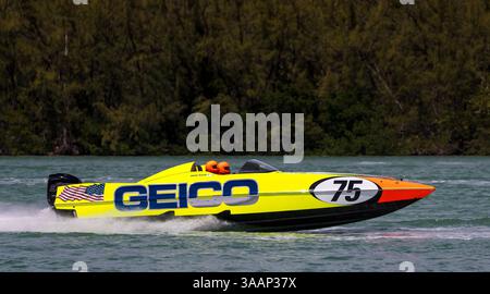 22 avril 2018 : Team GEICO Racing (75) participe à la course P1 Superstock USA lors du Grand Prix P1 de Miami 2018 qui s'est tenu au Miami Marine Stadium de Key Biscayne, Floride, États-Unis. Mario Houben/CSM(image de crédit : &copy ; Mario Houben/CSM via ZUMA Wire) Banque D'Images