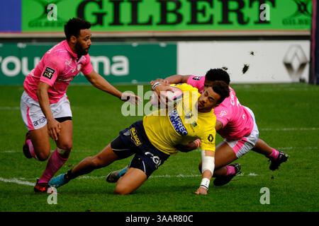 7 avril 2018 - Paris, France - Clermont Wing PETER BETHAM en action lors du championnat de France de rugby Top 14 match entre le stade Francais et Clermont au stade Jean Bouin à Paris - France..le stade Francais a remporté 50-13 (crédit image : © Pierre Stevenin via ZUMA Wire) Banque D'Images