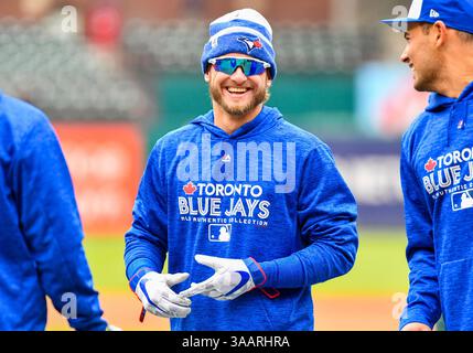 08 avril 2018 : Josh Donaldson, troisième joueur de base des Blue Jays de Toronto, #20 lors d'un match de la MLB entre les Blue Jays de Toronto et les Texas Rangers au Globe Life Park à Arlington, TX Toronto a battu Texas 7-4 Albert Pena/CSM. (Image de crédit : &copy ; Albert Pena/CSM via ZUMA Wire) Banque D'Images