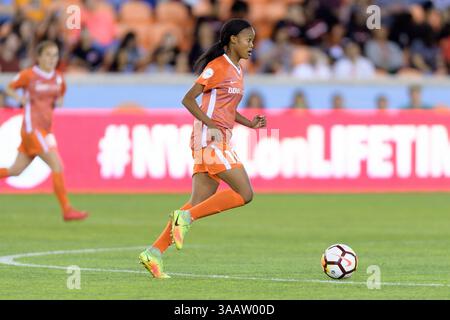 30 mars 2018 - Houston, Texas, États-Unis - Houston, TX - vendredi 30 mars 2018 : Linda Motlhalo lors d'un match de saison régulière de la National Women's Soccer League (NWSL) entre les Houston Dash et les Utah Royals FC au BBVA Compass Stadium. (Crédit image : © Wilf Thorne/ISIPhotos via ZUMA Wire) Banque D'Images