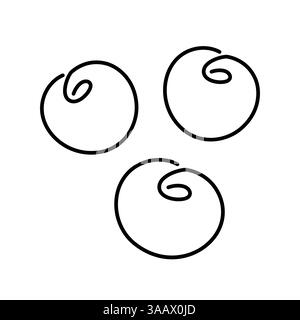 Illustration de fruits de baies de myrtille. Icône de ligne unique. Cerise au trait. Illustration d'une ligne de whortleberry BOG. Vector Outline fruit isolé sur fond blanc Illustration de Vecteur