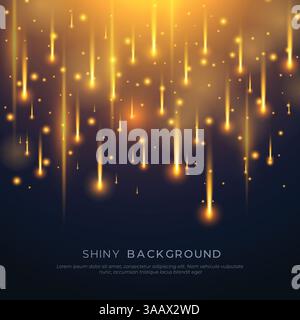 Les comètes se douchent, les étoiles tombantes ou la météorite dans le ciel. Fond brillant abstrait. Illustration vectorielle Illustration de Vecteur