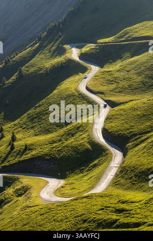 France, Savoie, Saint-Colomban-des-Villards, virages du col de Glandon (1924 m) Banque D'Images