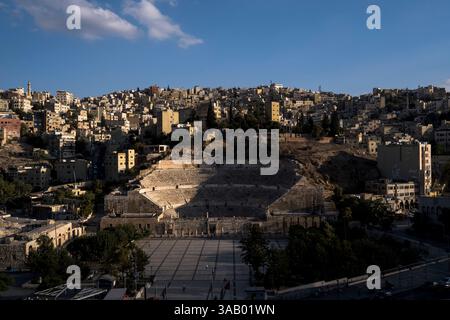 AMMAN, JORDANIE - 10 SEPTEMBRE 2021 : Théâtre romain dans la vieille ville d'Amman. CRÉDIT : Daniel Rodrigues Banque D'Images