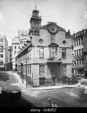 6 décembre 2017 - Old State House, Boston, Massachusetts, États-Unis, Detroit Publishing Company, 1899 (crédit image : © Circa images/Glasshouse via ZUMA Wire) Banque D'Images