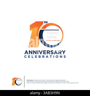 Modèle de conception de style plat de conception de logotype de 10e anniversaire. Illustration vectorielle Illustration de Vecteur