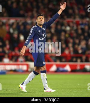 Nottingham, Royaume-Uni. 01st Apr, 2025. Casemiro (MU) au Nottingham Forest v Manchester United, EPL match, au City Ground, Nottingham, Notts., le 1er avril 2025. Crédit : Paul Marriott/Alamy Live News Banque D'Images