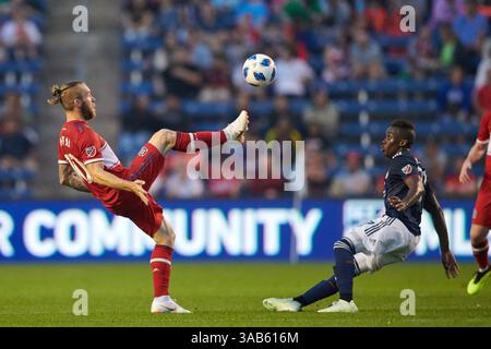 9 juin 2018 - il, USA - Bridgeview, il - samedi 09 juin 2018 : le Chicago Fire joue la New England Revolution dans un match de la Major League Soccer (MLS) au Toyota Park. (Crédit image : © Robin Alam/ISIPhotos via ZUMA Wire) Banque D'Images