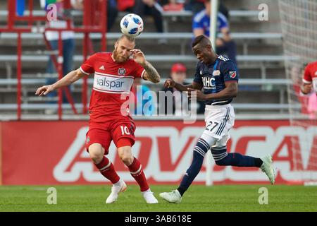 9 juin 2018 - il, USA - Bridgeview, il - samedi 09 juin 2018 : le Chicago Fire joue la New England Revolution dans un match de la Major League Soccer (MLS) au Toyota Park. (Crédit image : © Robin Alam/ISIPhotos via ZUMA Wire) Banque D'Images