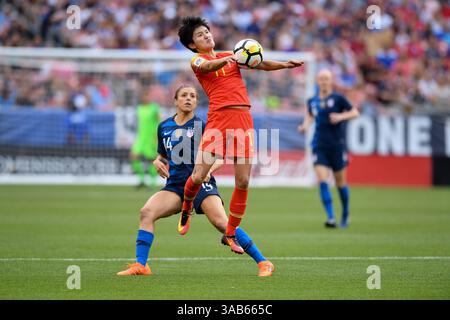 12 juin 2018 - Cleveland, Ohio, USA - Cleveland, Ohio - mardi 12 juin 2018 : Wang Shanshan lors d'un match amical international entre les équipes nationales féminines des États-Unis (USA) et de Chine PR (CHN) au FirstEnergy Stadium. (Crédit image : © Brad Smith/ISIPhotos via ZUMA Wire) Banque D'Images