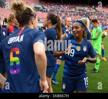12 juin 2018 - Cleveland, Ohio, USA - Cleveland, Ohio - mardi 12 juin 2018 : Crystal Dunn lors d'un match amical international entre les équipes nationales féminines des États-Unis (USA) et de Chine PR (CHN) au FirstEnergy Stadium. (Crédit image : © Brad Smith/ISIPhotos via ZUMA Wire) Banque D'Images