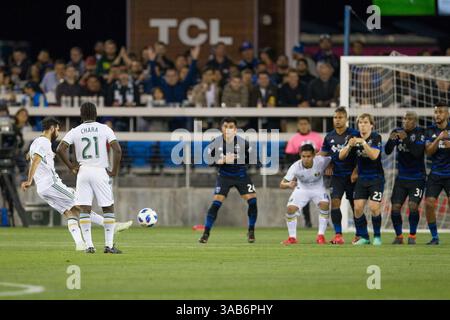 5 mai 2018 - Palo Alto, CA, États-Unis - Santa Clara, CA - samedi 5 mai 2018 : les tremblements de terre de San Jose ont été perdus contre Portland 1-0 au stade Avaya de Santa Clara. (Crédit image : © Celso Bayo/ISIPhotos via ZUMA Wire) Banque D'Images