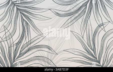 Motif floral abstrait simple sans couture. Fleurs et feuilles botaniques dessinées à la main . Élégance motif contemporain. Textures en forme de feuille florale dessinées à la main Banque D'Images