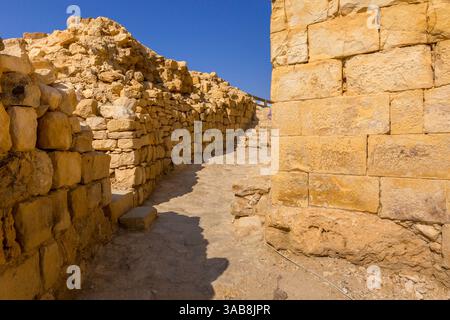 Ruines des croisés Château de Shobak en Jordanie Banque D'Images