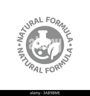 Étiquette vectorielle de formule naturelle. Autocollant ou timbre pour cosmétiques et soins de la peau. Illustration de Vecteur