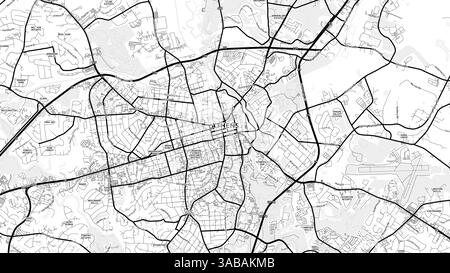 Carte minimaliste du comté d'Athènes-Clarke avec des étiquettes et des quartiers avec de nombreux détails pour les routes urbaines, les chemins et les disctricts. Banque D'Images