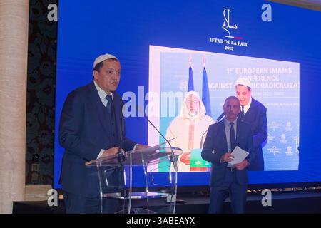 Paris, France. 06 mars 2025. L’Imam Chalghoumi assiste à Peace Iftar à l’Hôtel du Collectionneur le 06 mars 2025 à Paris, France. Banque D'Images