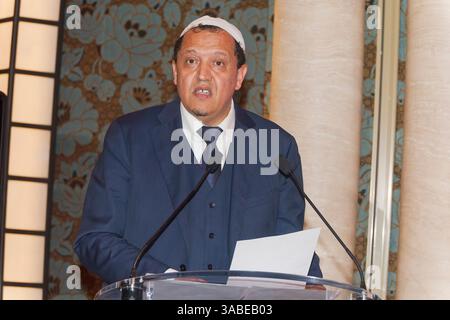 Paris, France. 06 mars 2025. L’Imam Chalghoumi assiste à Peace Iftar à l’Hôtel du Collectionneur le 06 mars 2025 à Paris, France. Banque D'Images