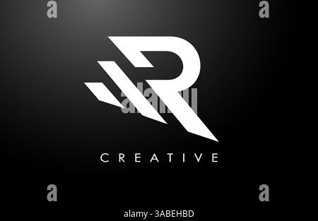 R icône de conception de logo de lettre en gras. Moderne à la mode créatif R lettre concept symbole illustration vectorielle Illustration de Vecteur