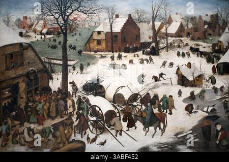 14 septembre 2010 - Belgique - recensement à Bethléem, 1566 Pieter Bruegel l'ancien, MusÃ©es royaux des Beaux-Arts de Belgique, musées royaux des Beaux-Arts, Rue du MusÃ©e, Bruxelles, Belgique, Europe (crédit image : © via ZUMA Wire) Banque D'Images