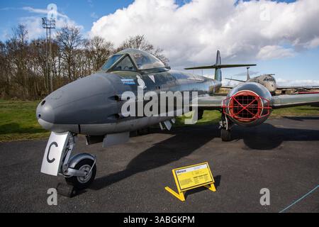 Gloster Meteor F8, Yorkshire Air Museum, Elvington, Yorkshire, Angleterre, Royaume-Uni Banque D'Images