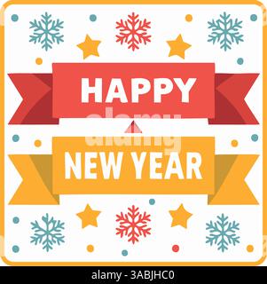 Bonne bannière de nouvelle année. Illustration de Vecteur