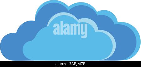 Icône nuage bleu. Illustration de Vecteur