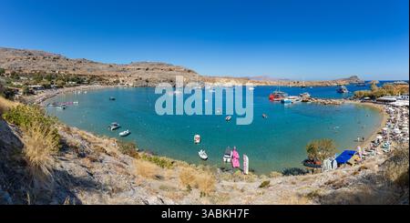 Une photo de Lindos Beach. Banque D'Images