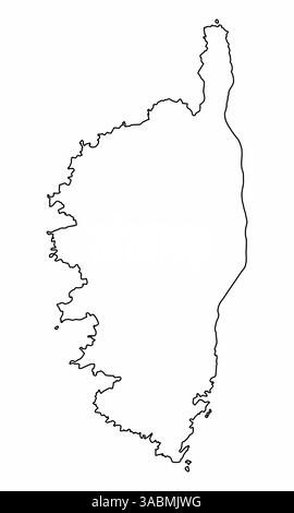 Carte de contour Corse isolée sur fond blanc, France Illustration de Vecteur