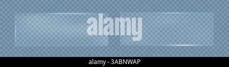 Rectangles en verre avec texture polycarbonate éblouissante, cadres géométriques flous de texture en verre, illustration vectorielle Illustration de Vecteur