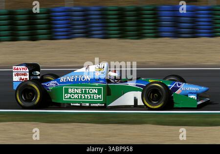 Jos Verstappen (NED) Benetton Ford B194 a pris sa retraite après un tour au tour 26...Championnat du monde de formule 1, Rd7, Grand Prix de France, Magny-cours, France, 3 juillet 1994. (Crédit image : ©Sutton Motorsports/ZUMA Press) Banque D'Images