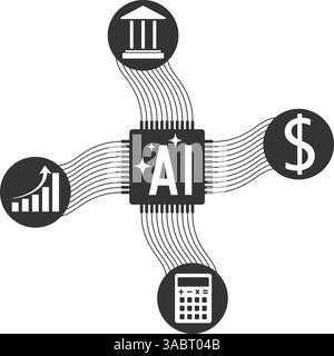 La gestion d'entreprise à l'aide de l'intelligence artificielle aide à faire face aux tâches de routine Illustration de Vecteur