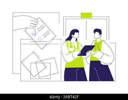 Quittez l'interrogation de l'illustration vectorielle de concept abstrait. Illustration de Vecteur