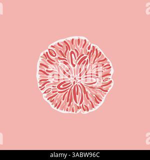 Illustration stylisée de coquille sur fond rose, composition d'inspiration marine Illustration de Vecteur