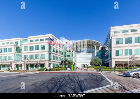 Cupertino, Californie, États-Unis - 28 mars 2018 : le Campus Apple à Cupertino dans la Silicon Valley, Californie. Banque D'Images