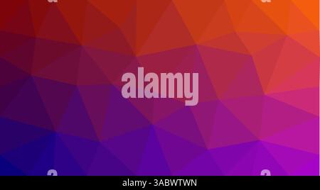 Fond vectoriel géométrique abstrait avec des formes triangulaires qui se chevauchent dans des teintes vives rouge, orange, violet et bleu. Banque D'Images