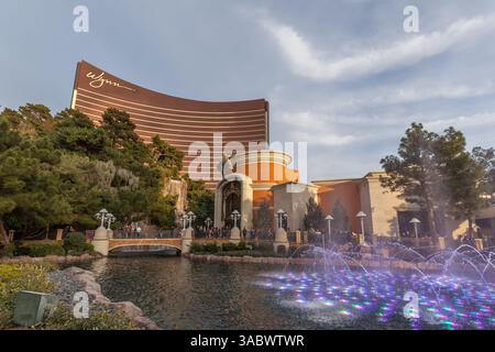 Wynn sur le Strip de Las Vegas en 2018, Wynn est un complexe hôtelier de luxe et casino situé sur le Strip de Las Vegas à Paradise, Nevada, Banque D'Images