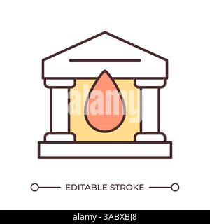 Icône de couleur de ligne de banque de sang Illustration de Vecteur