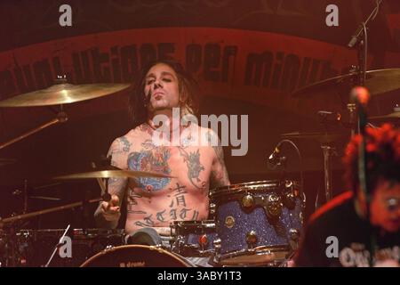 10 janvier 2008 - San Diego, Californie, États-Unis - DAVE GARA de Skid Row se produit en concert à la House of Blues de San Diego. (Crédit image : © Roger Williams/ZUMA Press) Banque D'Images