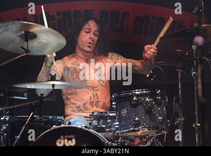 10 janvier 2008 - San Diego, Californie, États-Unis - DAVE GARA de Skid Row se produit en concert à la House of Blues de San Diego. (Crédit image : © Roger Williams/ZUMA Press) Banque D'Images